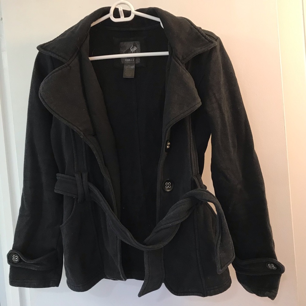 Black hooded jacket